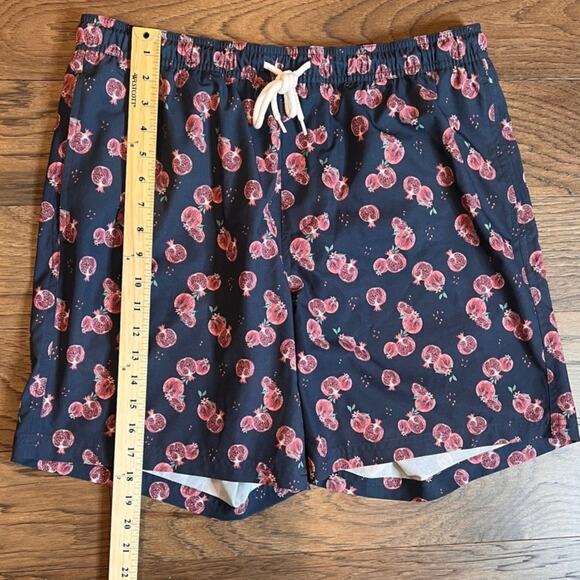 Wallin & Bros Pomegranate Print Swim Trunks Mens Drawstring Casual Shorts - Picture 7 of 12